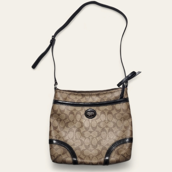 Coach Handbags - Coach Peyton Crossbody Bag Brown/Tan Signature Canvas – Excellent Condition